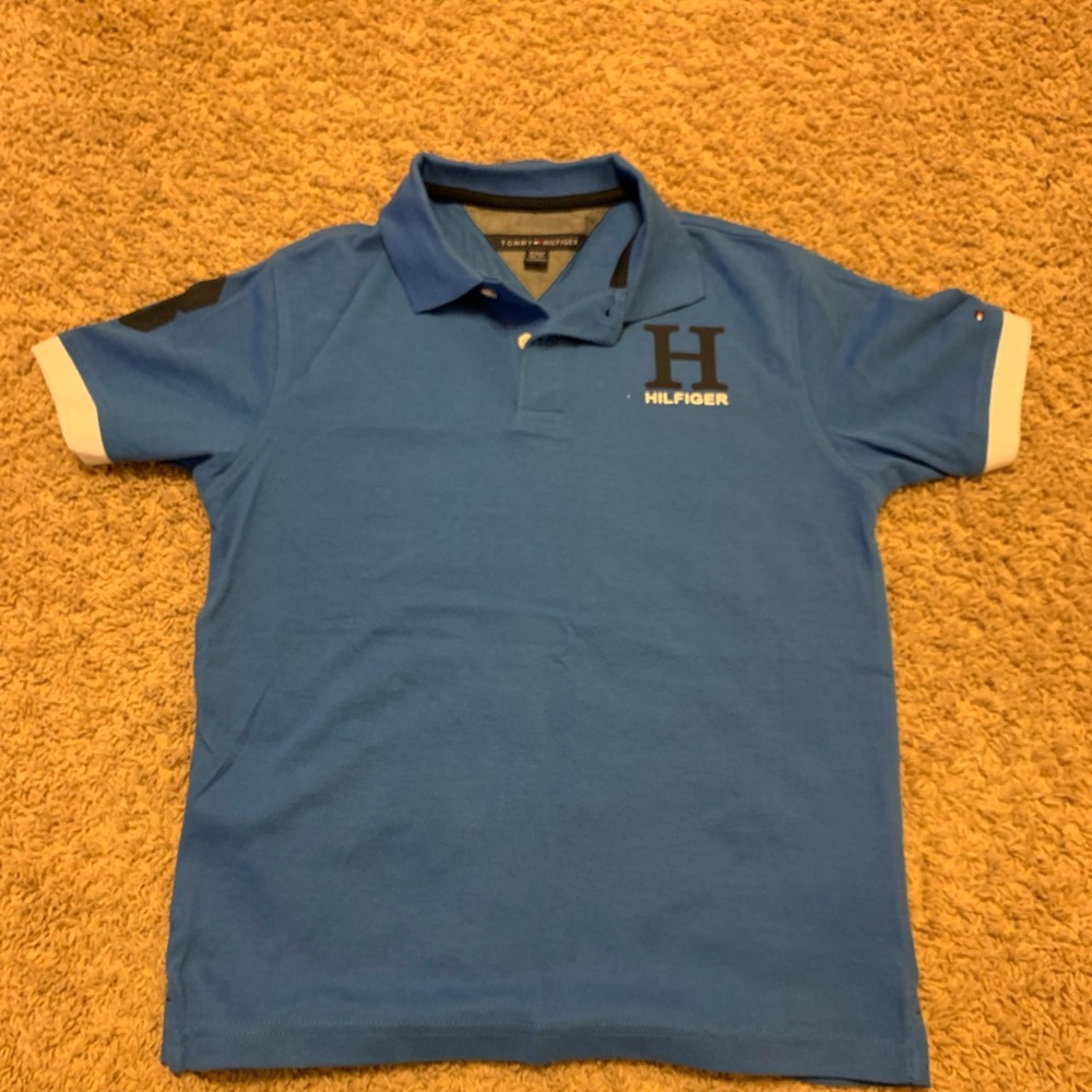 Tommy Hilfiger Boys Blue Polo Size M(12-14)